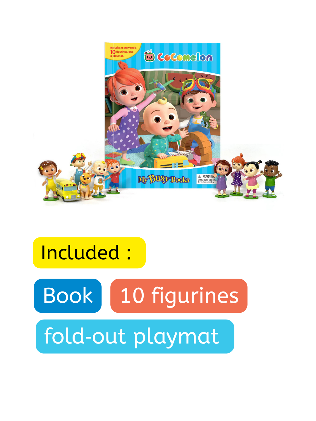 Moonbug Cocomelon – My Busy Book (10 Figurines & Playmat)