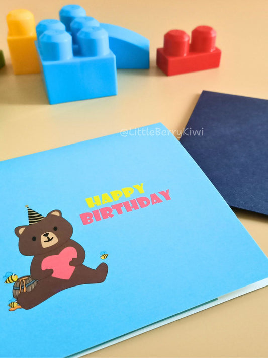 3D Pop up Bear Happy Birthday Greeting Card
