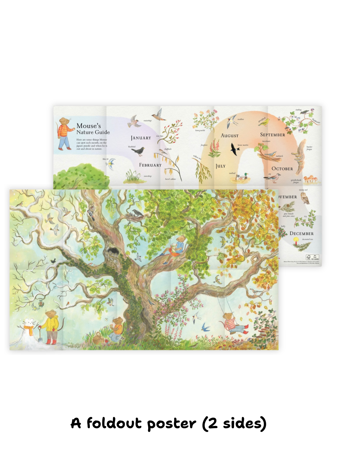 Mouse’s Wood Story Puzzle by Alice Melvin (12-Piece Double-Sided Jigsaw)