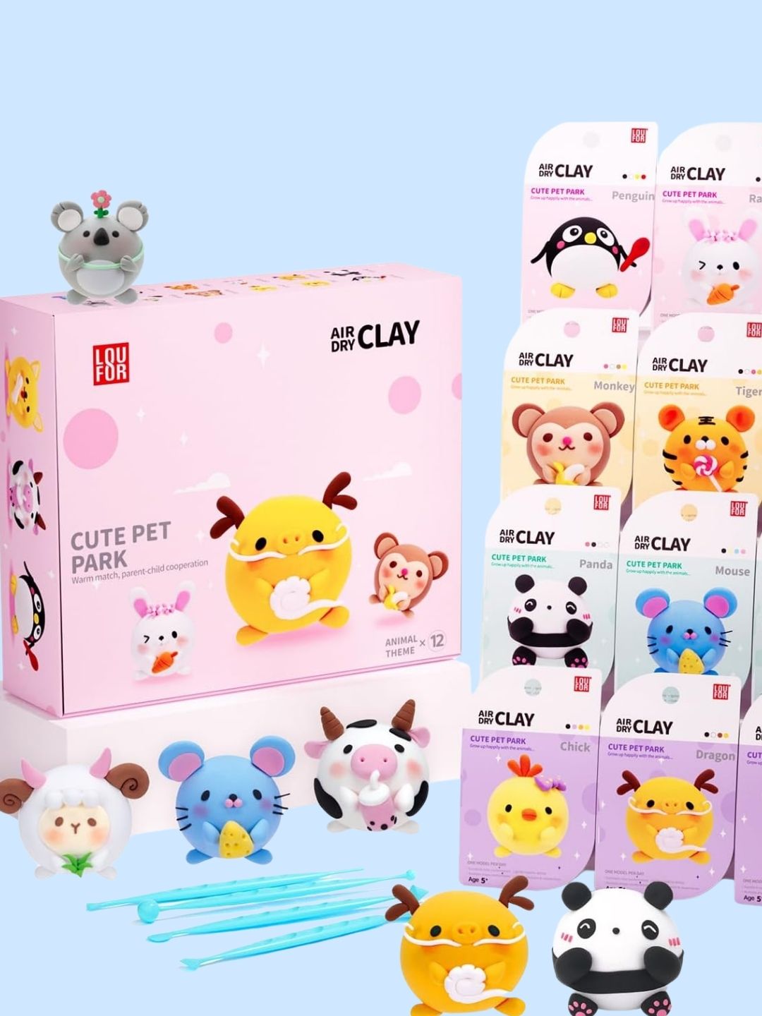 Cute Pet Park | NON-TOXIC Air dry Clay | Loufor