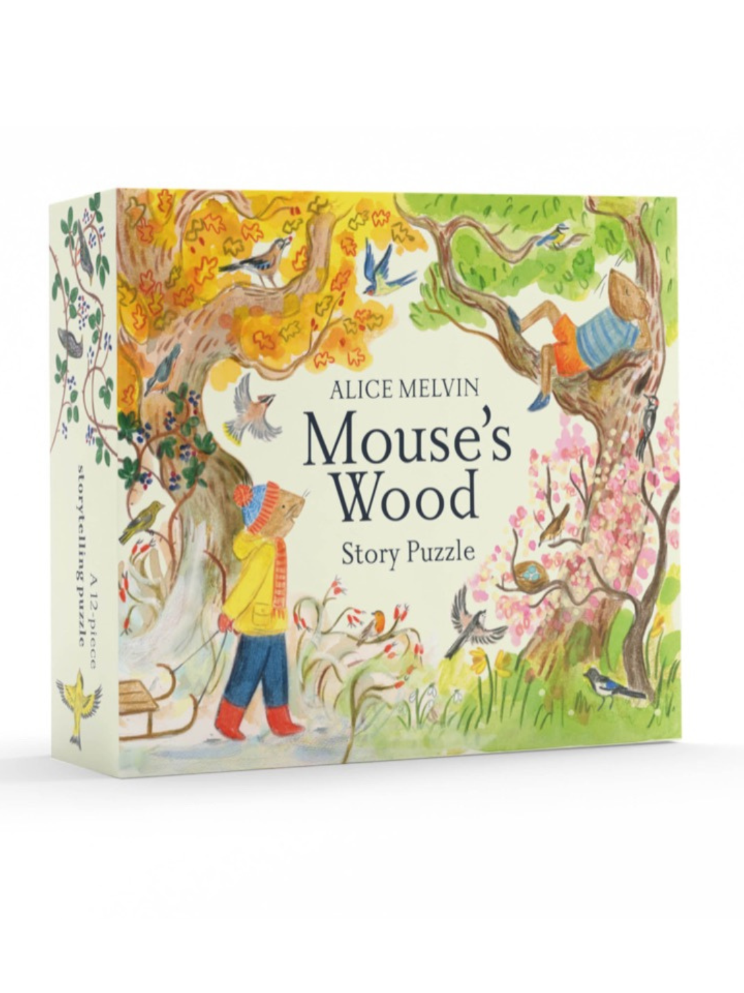 Mouse’s Wood Story Puzzle by Alice Melvin (12-Piece Double-Sided Jigsaw)