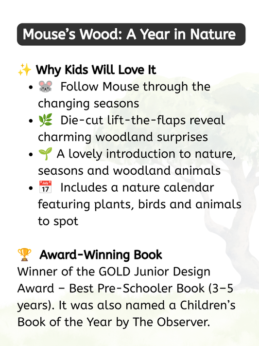 Mouse’s Wood: A Year in Nature by Alice Melvin (Lift-the-Flap Hardcover)