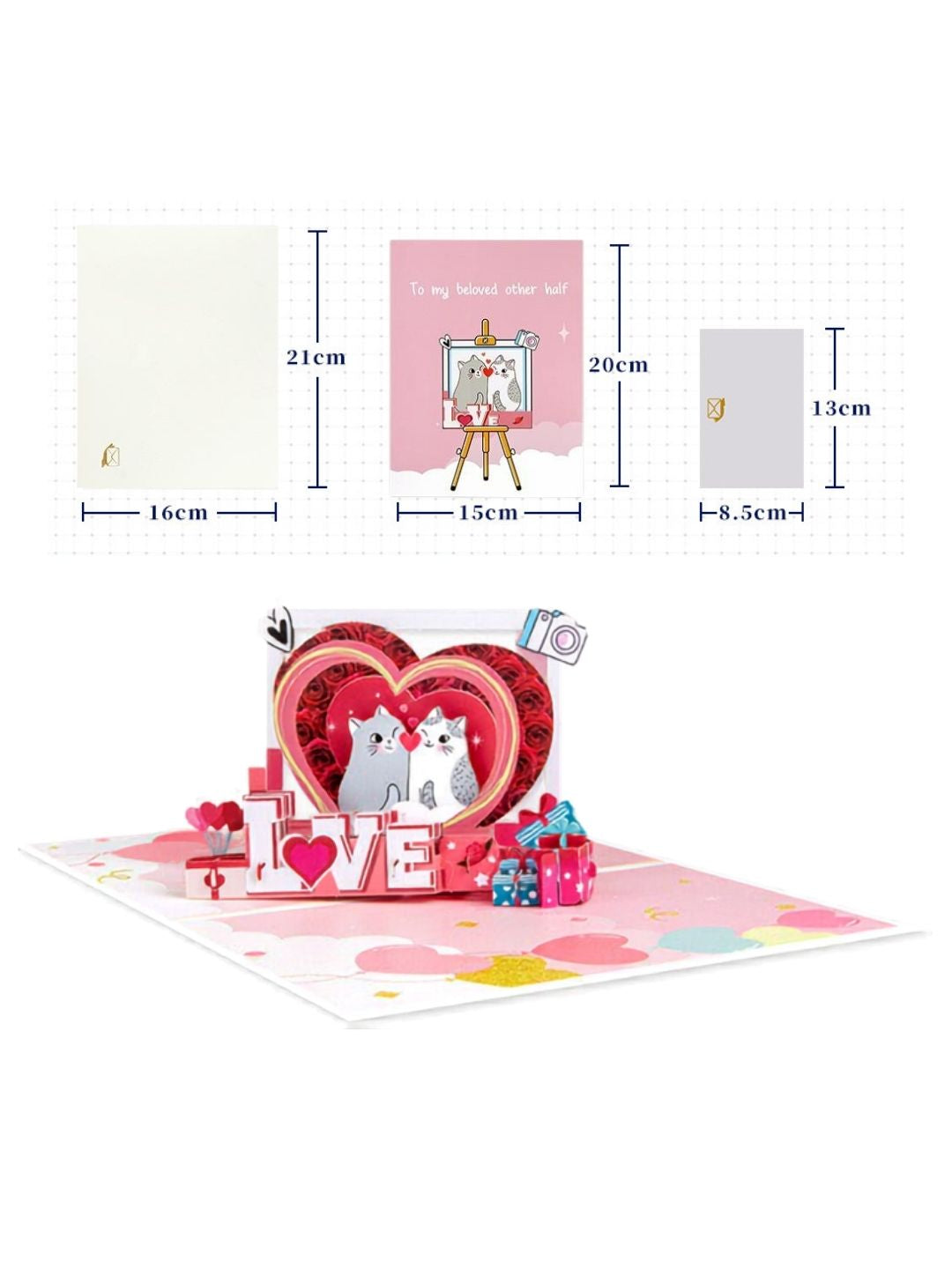 3D Pop-Up Greeting Card Birthday Valentine's Love Special Gift