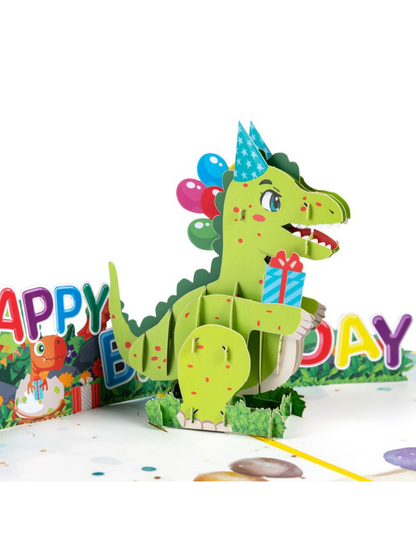 3D Pop-Up Birthday Card Cute Dinosaur
