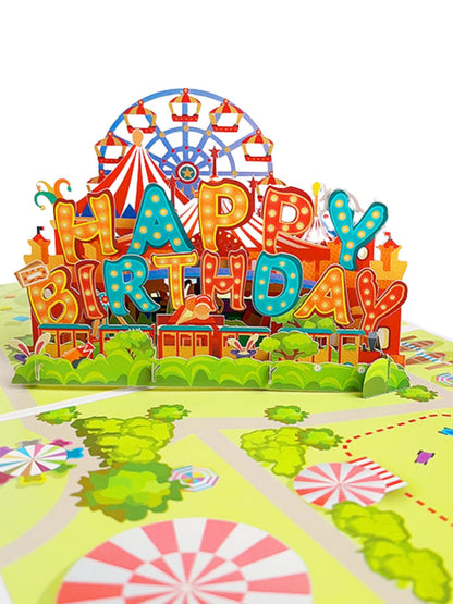 3D Pop-Up Happy Birthday Greeting Card Carnival Theme