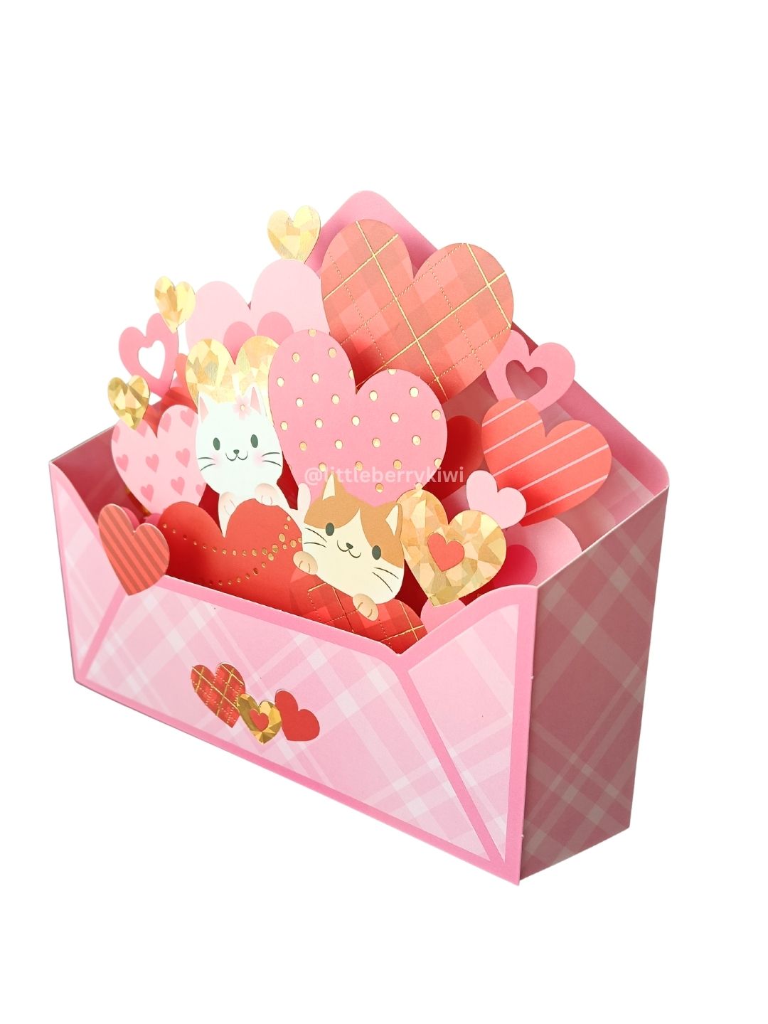 Pop-Up Greeting Card Cute Cat and Love