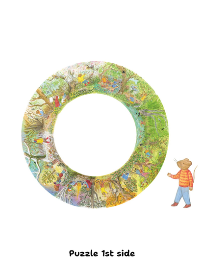 Mouse’s Wood Story Puzzle by Alice Melvin (12-Piece Double-Sided Jigsaw)