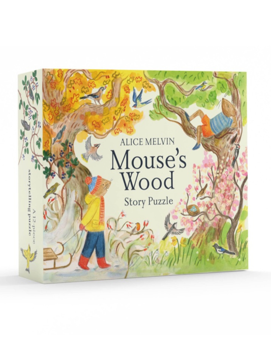Mouse’s Wood Story Puzzle by Alice Melvin (12-Piece Double-Sided Jigsaw)