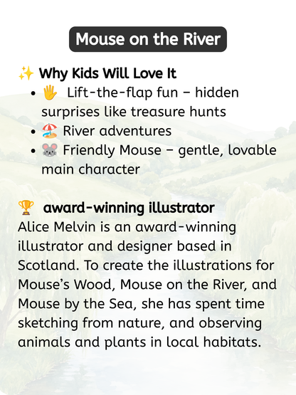 Mouse on the River by Alice Melvin (Lift-the-Flap Hardcover Nature Book)