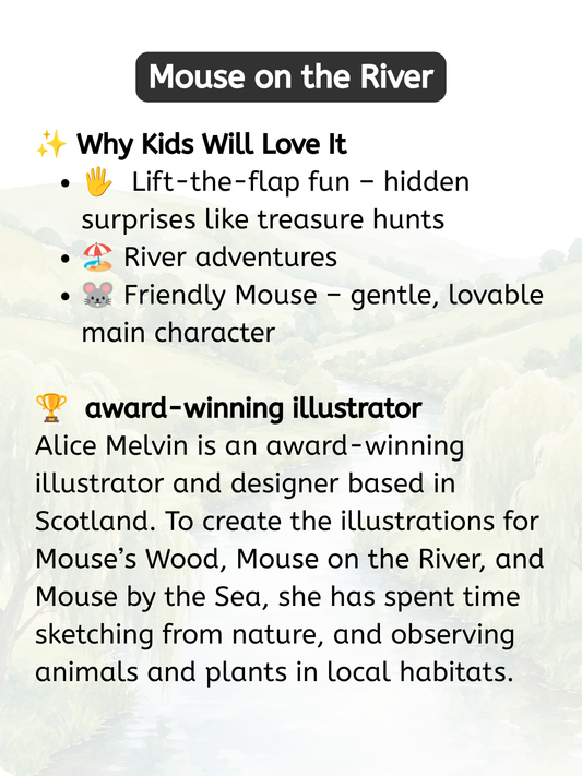 Mouse on the River by Alice Melvin (Lift-the-Flap Hardcover Nature Book)